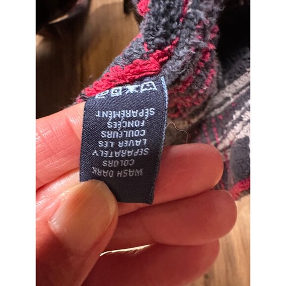 Men’s Majestic International Red & Gray Plaid Cotton Bathrobe O/S  Pockets Thick - Picture 3 of 10